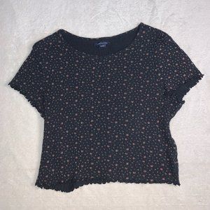 Floral Short Sleeve Crop Top